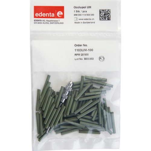 Occlupol Pack of 100 pieces unmounted, green fine, figure 114, 22 mm, ISO 030