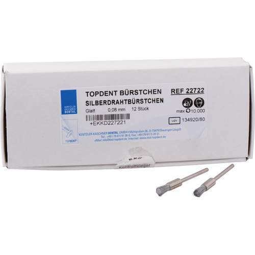 TOPDENT silver wire brushes Pack of 12 pieces HP, smooth, thickness 0.08 mm