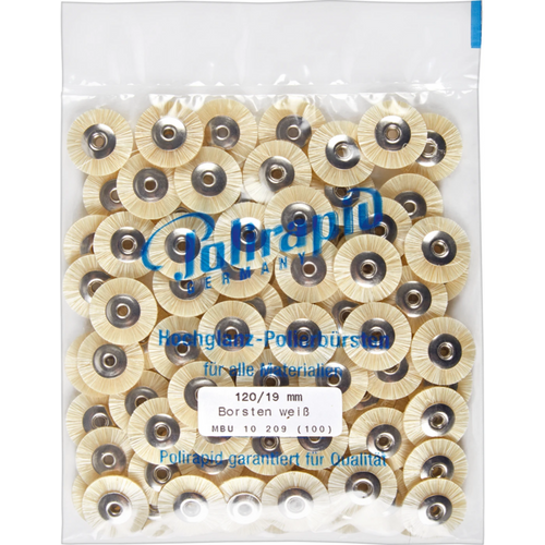 Miniature brushes Pack of 100 pieces unmounted, Chungking bristle white, Ø 19 mm