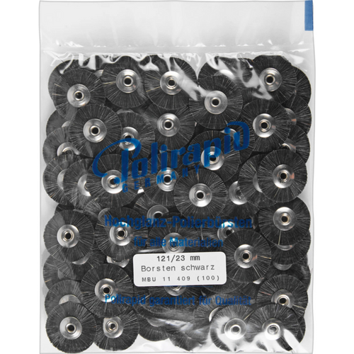 Miniature brushes Pack of 100 pieces unmounted, Chungking bristle black, Ø 23 mm