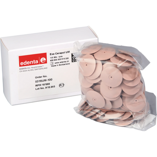 Exa Cerapol Pack of 100 pieces unmounted, pink, figure 303, 3 mm, ISO 220