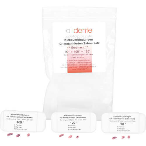 Adhesive bonds Range of 6 connections (90°, 105°, 120°)