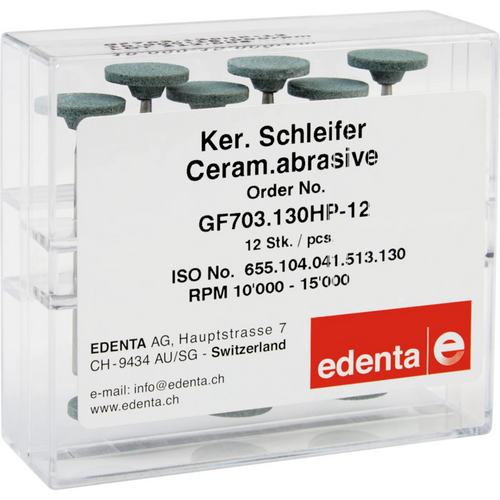 Ceramic grinders G Pack of 12 pieces green fine, HP, figure 041, 1.5 mm, ISO 130