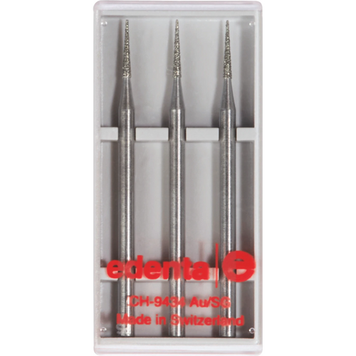 Diamonds 858 Pack of 3 standard, HP, figure 165 cone tip, 8 mm, ISO 012