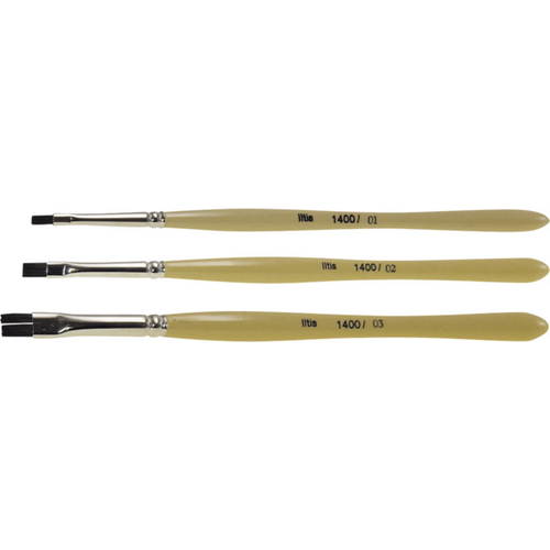 TOPDENT CeraBrush ceramic coating brush Set 1400 3 pieces (no. 1, no. 2, no. 3) flat, spatula-shaped, polecat hair