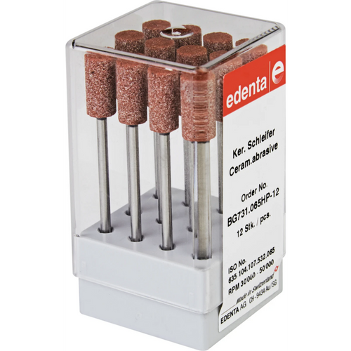 Ceramic grinders B Pack of 12 pieces brown coarse, HP, figure 107, 13 mm, ISO 065