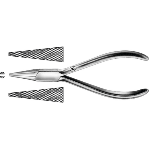 Flat nose pliers piece HSL 478-13, 130 mm, grooved