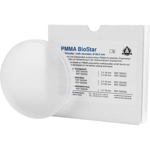 PMMA BioStar piece Ø 98.5 mm, H 25 mm, transparent