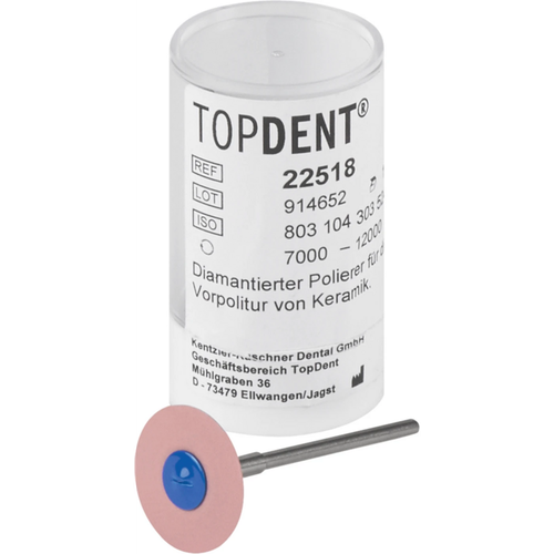 TOPDENT DIA-BLUE polisher piece HP, extra thin, pink medium, lens 20 x 1 mm