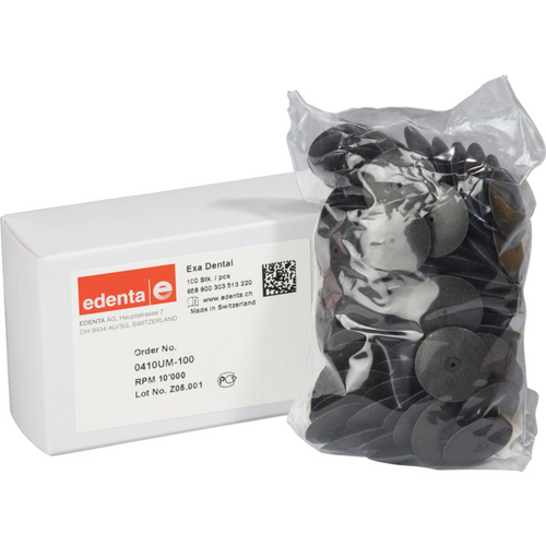 Exa Dental Pack of 100 pieces unmounted, black fine, figure 303, 3 mm, ISO 220