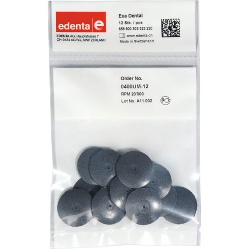 Exa Dental Pack of 12 pieces unmounted, black coarse, figure 303, 3 mm, ISO 220