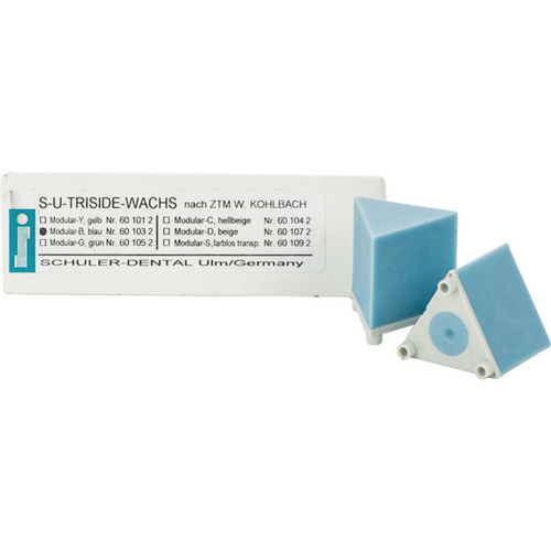 S-U-TRISIDE-WACHSE according to Kohlbach Pack Modular B 3 pcs. 60 g, blue hard, extremely dimensionally stable