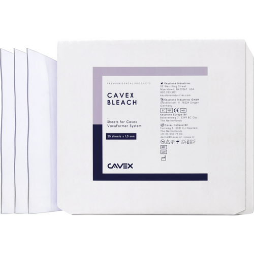 Cavex Bleach Pack of 25 pieces transparent, thickness 1 mm