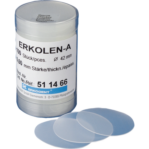 ERCOLEN-A Pack of 100 pieces transparent, Ø 42 mm, thickness 0.6 mm