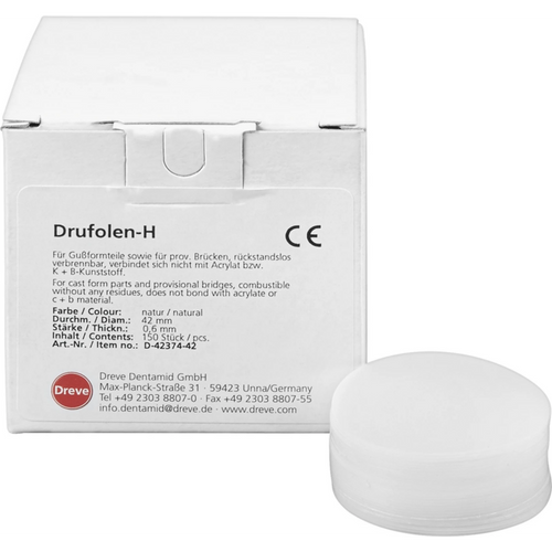 DRUFOLEN H Pack of 150 pieces Ø 42 mm, natural, thickness 0.6 mm