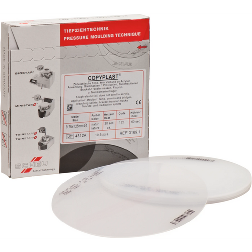 COPYPLAST® Pack of 10 pieces round, Ø 125 mm, thickness 0.75 mm