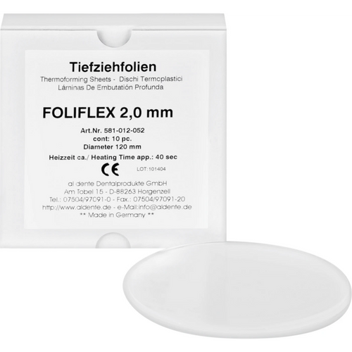 Foliflex Pack of 10 pieces transparent, Ø 120 mm, thickness 2 mm