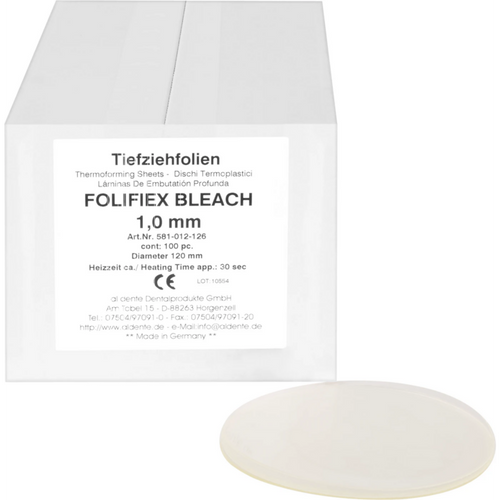 Foliflex Pack of 100 pieces bleach transparent, Ø 120 mm, thickness 1 mm
