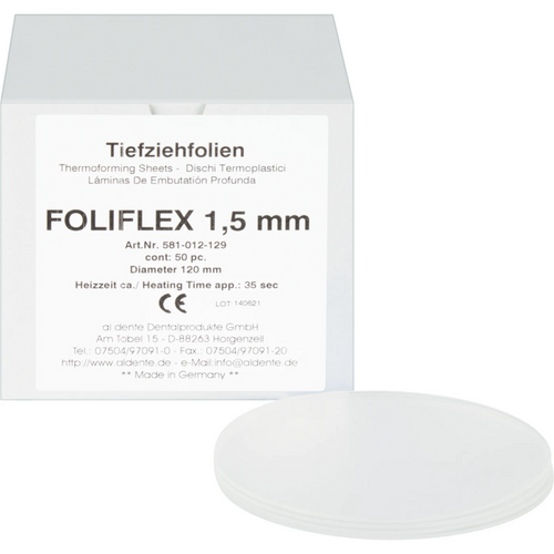Foliflex Pack of 50 pieces transparent, Ø 120 mm, thickness 1.5 mm