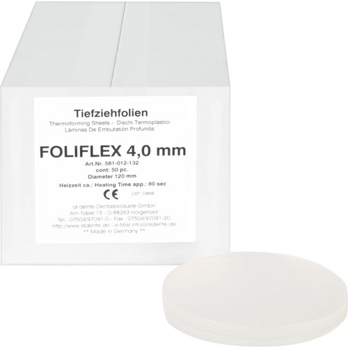 Foliflex Pack of 50 pieces transparent, Ø 120 mm, thickness 4 mm