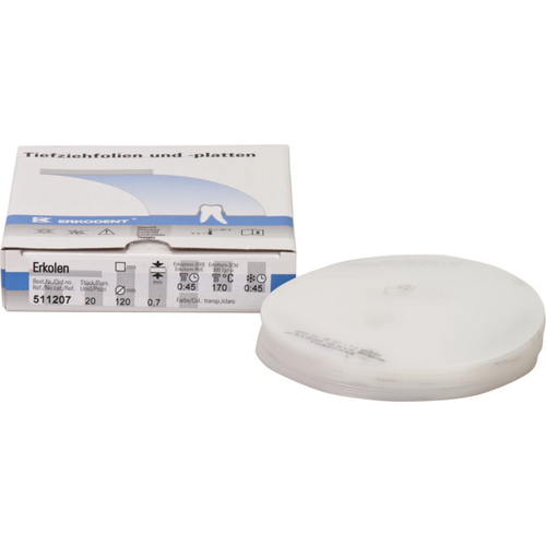 Erkolen Pack of 20 pieces transparent, Ø 120 mm, thickness 0.7 mm
