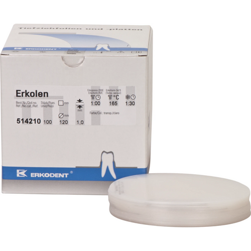 Erkolen Pack of 100 pieces transparent, Ø 120 mm, thickness 1 mm