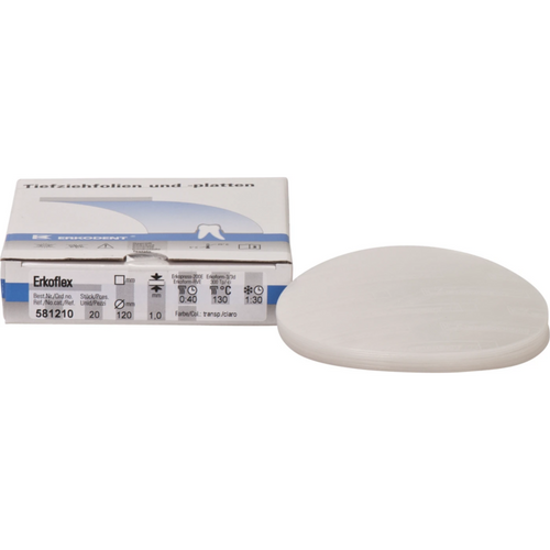 Erkoflex transparent Pack of 20 pieces transparent, Ø 120 mm, thickness 1 mm