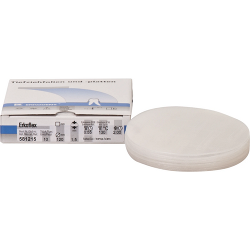 Erkoflex transparent Pack of 10 pieces transparent, Ø 120 mm, thickness 1.5 mm