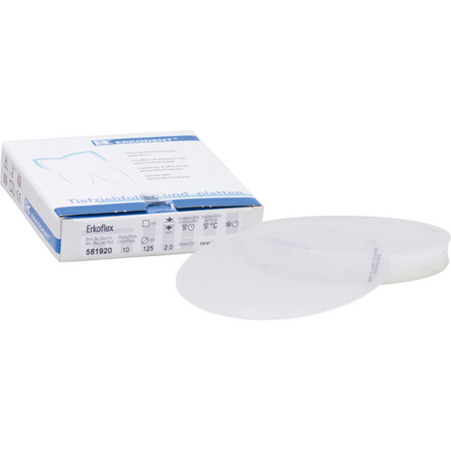 Erkoflex transparent Pack of 10 pieces transparent, Ø 125 mm, thickness 2 mm