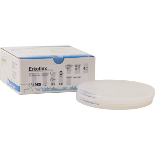 Erkoflex transparent Pack of 10 pieces transparent, Ø 125 mm, thickness 5 mm