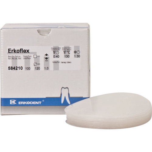 Erkoflex transparent Pack of 100 pieces transparent, Ø 120 mm, thickness 1 mm
