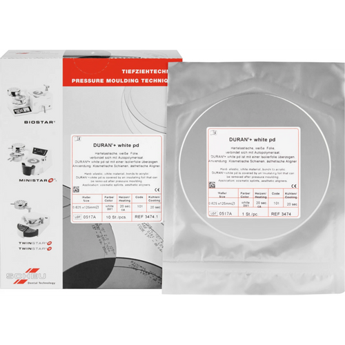 DURAN®+ white pd Pack of 10 pieces Ø 125 mm, thickness 0.625 mm