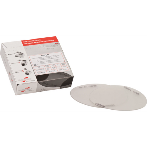 BIOPLAST® Pack of 10 pieces clear, round, Ø 125 mm, thickness 2 mm