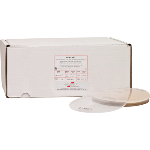 BIOPLAST® Pack of 100 pieces clear, round, Ø 125 mm, thickness 3 mm