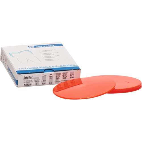 Erkoflex-color Pack of 5 pieces Ø 120 mm, thickness 2 mm, bright red