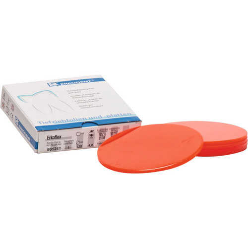 Erkoflex-color Pack of 5 pieces Ø 120 mm, thickness 4 mm, bright red