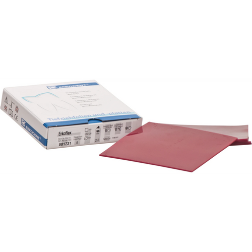 Erkoflex-color Pack of 5 squares, 125 x 125 mm, thickness 2 mm, maroon