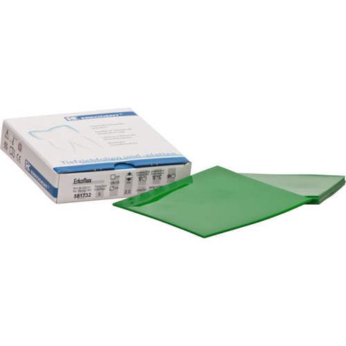 Erkoflex-color Pack of 5 squares, 125 x 125 mm, thickness 2 mm, deep green