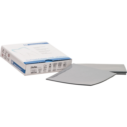 Erkoflex-color Pack of 5 squares, 125 x 125 mm, thickness 2 mm, silver