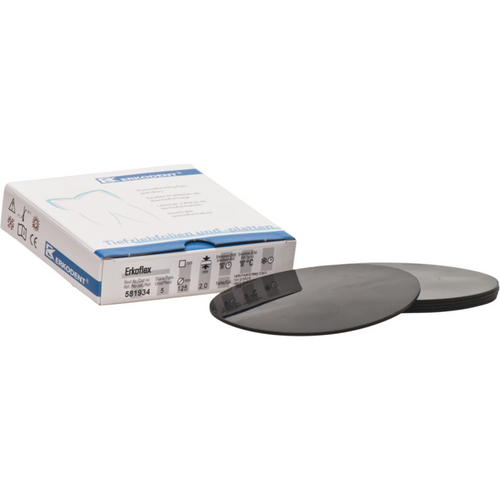 Erkoflex-color Pack of 5 pieces 125 mm, thickness 2 mm, deep black