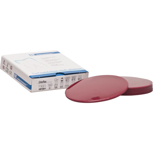 Erkoflex-color Pack of 5 pieces &Oslash; 125 mm, thickness 4 mm, maroon