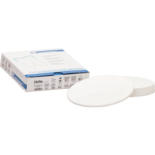Erkoflex-color Pack of 5 pieces 125 mm, thickness 4 mm, pure white