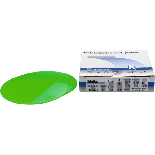Erkoflex-color Pack of 5 pieces Ø 120 mm, thickness 2 mm, bright green