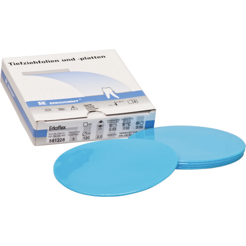 Erkoflex-color Pack of 5 pieces Ø 120 mm, thickness 2 mm, light blue