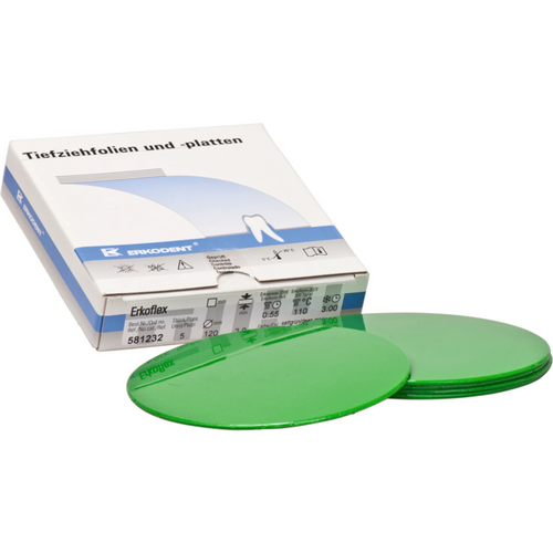 Erkoflex-color Pack of 5 pieces Ø 120 mm, thickness 2 mm, deep green