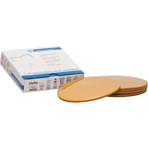 Erkoflex-color Pack of 5 pieces Ø 120 mm, thickness 4 mm, gold