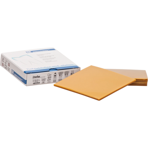 Erkoflex-color Pack of 5 squares, 125 x 125 mm, thickness 4 mm, gold