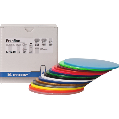 Erkoflex-color Pack of 15 pieces assorted, 120 mm, thickness 4 mm