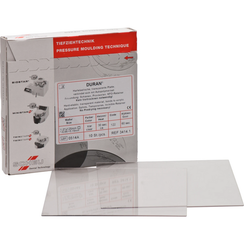 DURAN® Pack of 10 pieces square, Ø 125 mm, thickness 1 mm