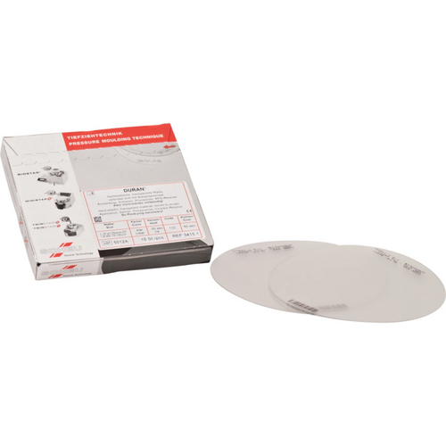 DURAN® Pack of 10 pieces round, Ø 125 mm, thickness 1 mm